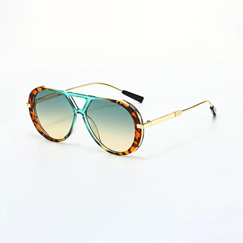 Retro Oval Metal Sunglasses for Women Men Luxury Fashion Brand UV400 Punk Unisex Stylish Shades