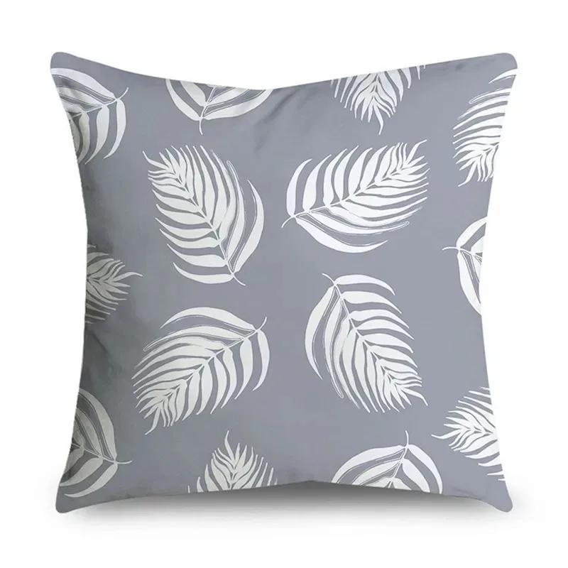 Simple Grey Pattern Throw Pillow Cover With Short Plush Print For Living Room Decoration Cushion Cover Pillow Covers Decorative
