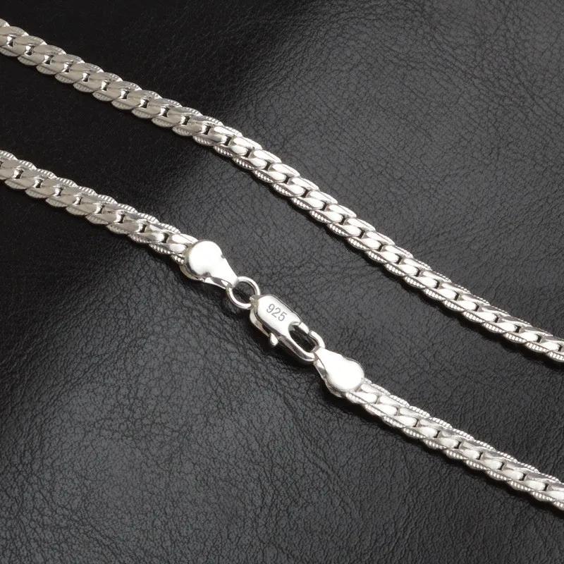 20-60cm 925 Sterling Silver Luxury Brand Design Noble Necklace Chain For Woman Men Fashion Wedding Engagement Zircon Gifts