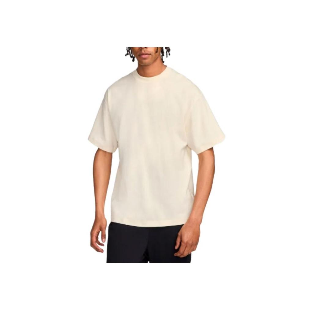 Nike Solid Color Loose Fit Crew Neck Short Sleeve T-Shirt Men Tops Beige FV4889-901