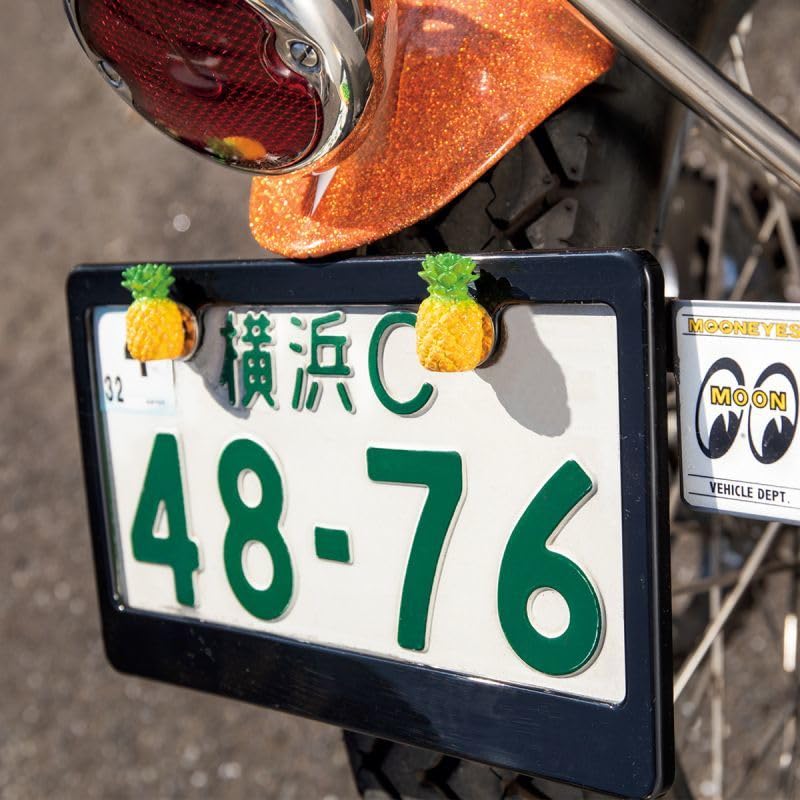 Blue Panic Ananas Kennzeichenschrauben Set 2 Stück Kennzeichen Blue Panic Ananas MOONEYES Moon Eyes