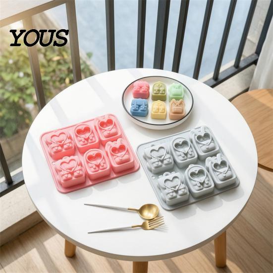 Nonstick Silicone Bakeware Backpack Mold, 6 Cavity School Bag Shape Baking Tool, Chocolate Jelly Candy Maker Durable Flexible Tray for And