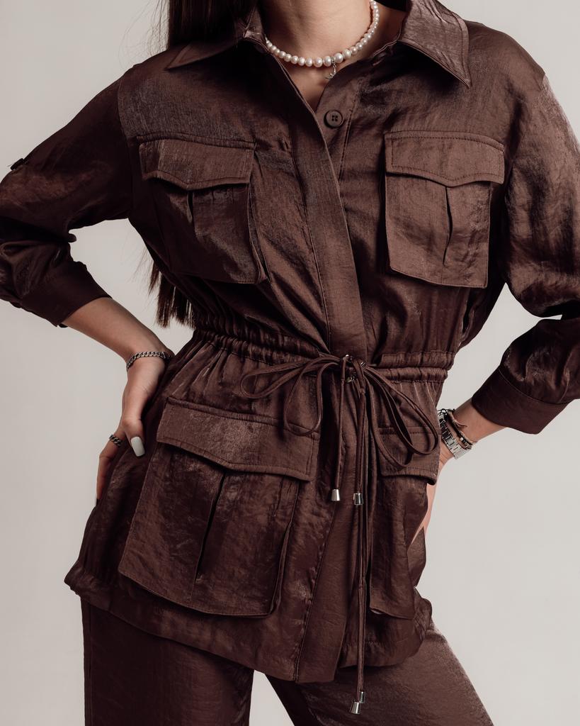 Women's Suit Sandrom 9830 S (36) Chocolate (shirt, Trousers)