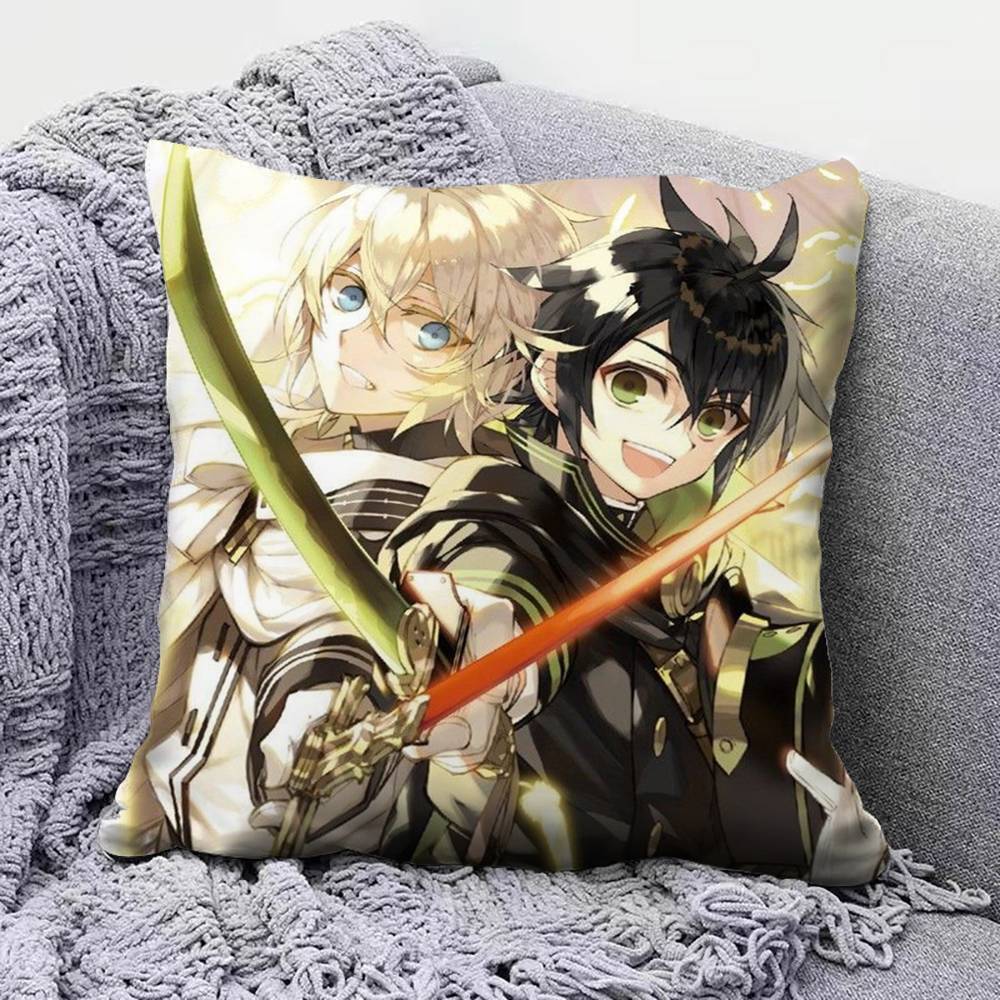 Seraph of the End Anime  Pillow Covers Home Sofa Cushion Covers and Aecorative Custom