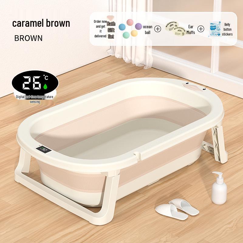 Foldable Antibacterial Toddler Bathtub – Large, Thickened Sit-in Baby Bath Basin for Newborns