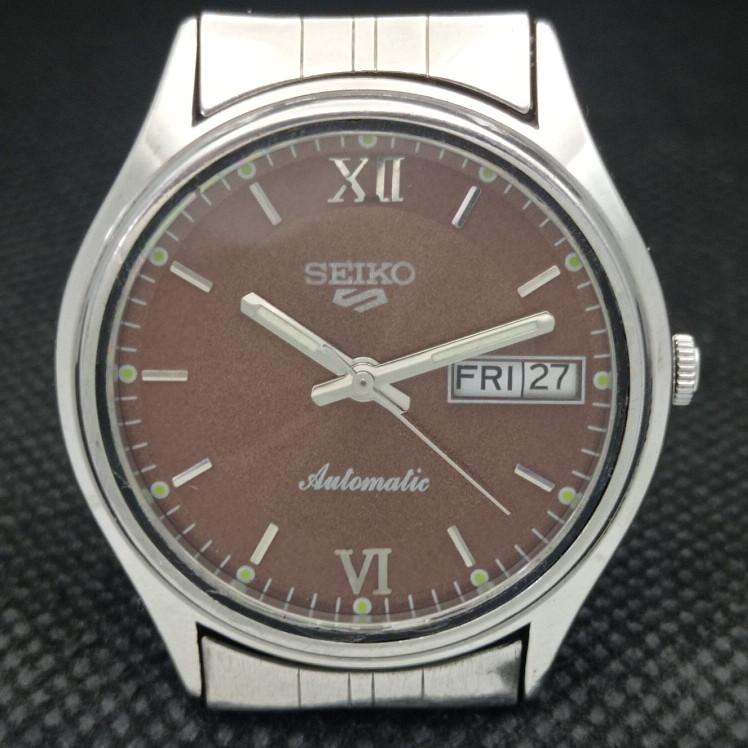 USED VINTAGE SEIKO 5 AUTO 6309A JAPAN MENS D/D BROWN WATCH 608g-a316372-2 SKU608g-a316372