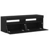 TV Cabinet in Black Oak Look 120 x 35 x 40 cm Engineered Wood