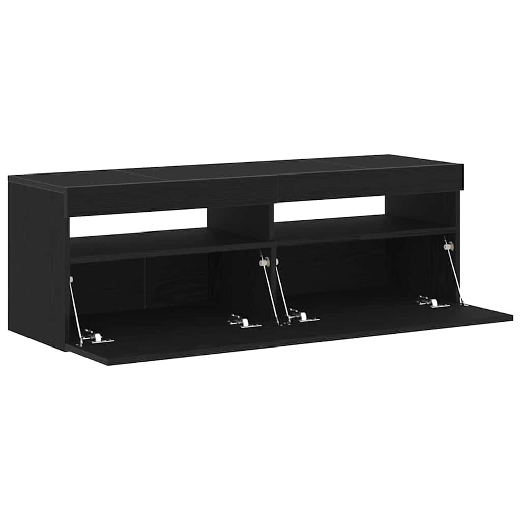 TV Cabinet in Black Oak Look 120 x 35 x 40 cm Engineered Wood