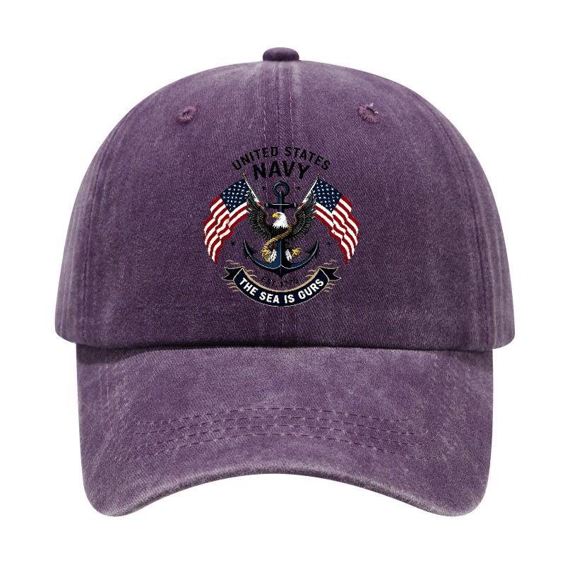 Versatile retro American printed washed old soft top sunshade baseball cap Unisex baseball cap
