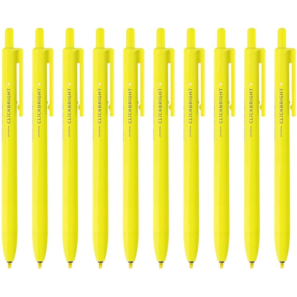 Zebra Highlighter Click Bright Yellow 10pcs B-WKS30-Y
