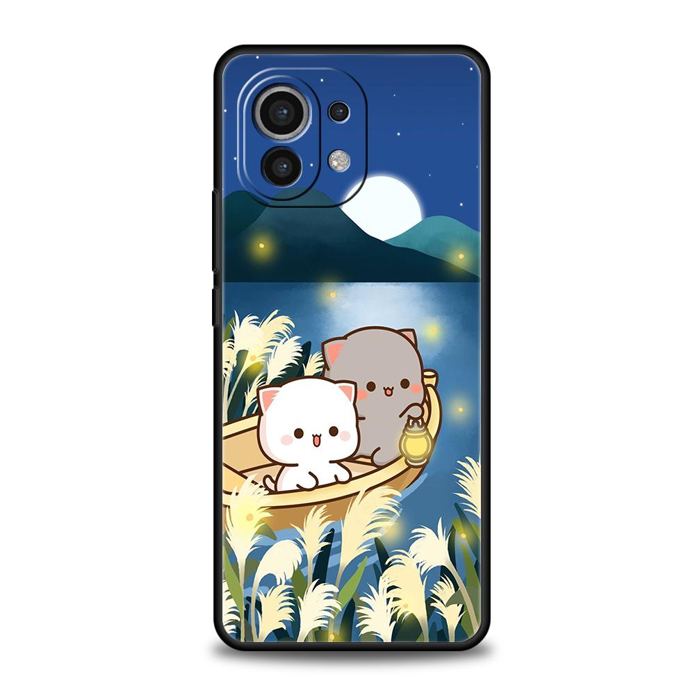 Peach And Goma Cat Phone Case for Xiaomi Poco C51 F3 X3 X4 GT NFC M3 M4 M5 Mi 13 12 11 Ultra 12T Pro Lite 5G Silicone Cover Bags