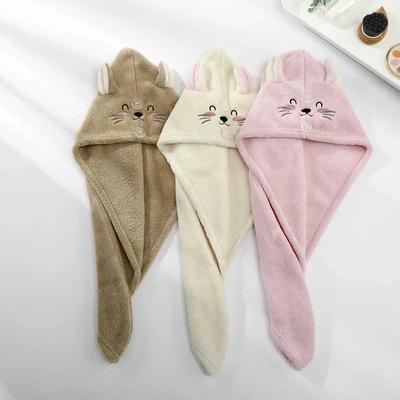 Damen Mikrofasertuch Haartuch Badetücher für Erwachsene Home Frotteetücher Badezimmer Serviette De Douche Turban zum Trocknen der Haare