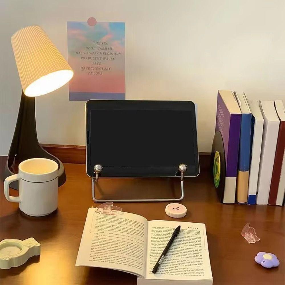 Silver CD Rack Metal Reading Stand Creative Tablet Stand