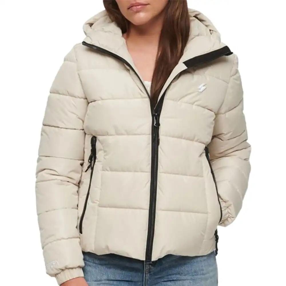 Superdry Spirit Sports down coat hooded Beige