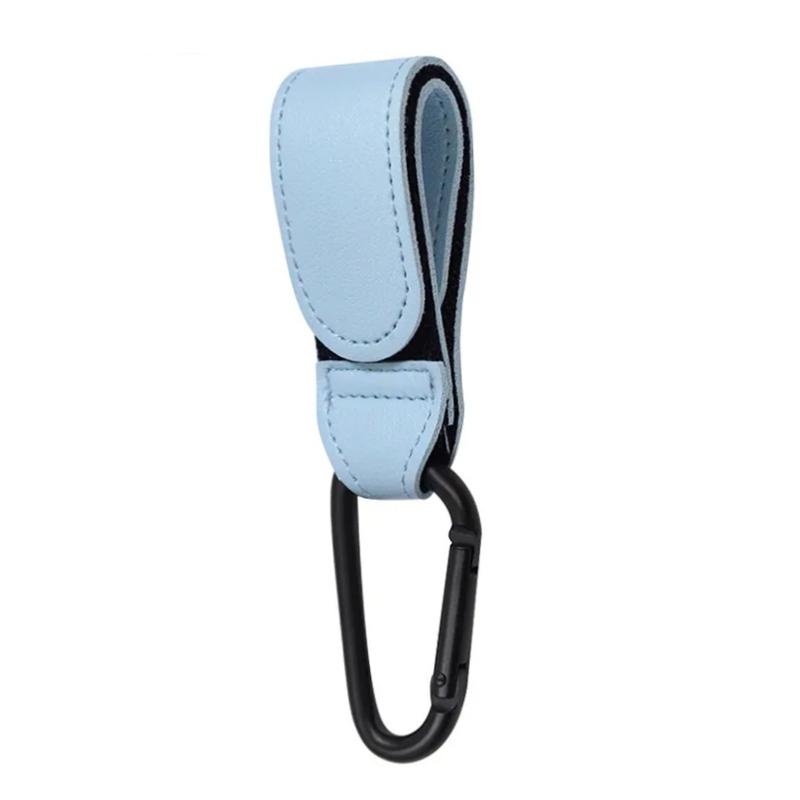 Multifunctional PU Leather Stroller Hook 360 Degree Rotatable Velcro Hook for Baby Pram Stroller Cart Organizer Accessory
