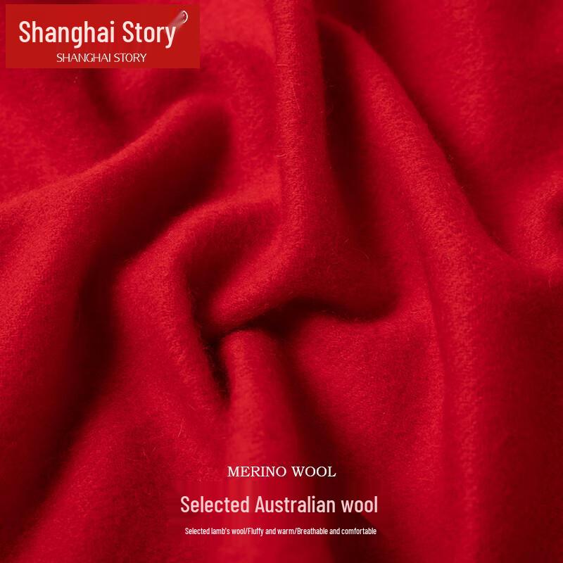 Shanghai Story 100% Vlněná Vyšívaná Šála