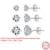 Effie Queen 925 Pure Silver 14k Gold 0.5ct /1ct /2ct Four Prong Moissanite Stud Earrings Banquet Jewelry for Women Gift MOE10