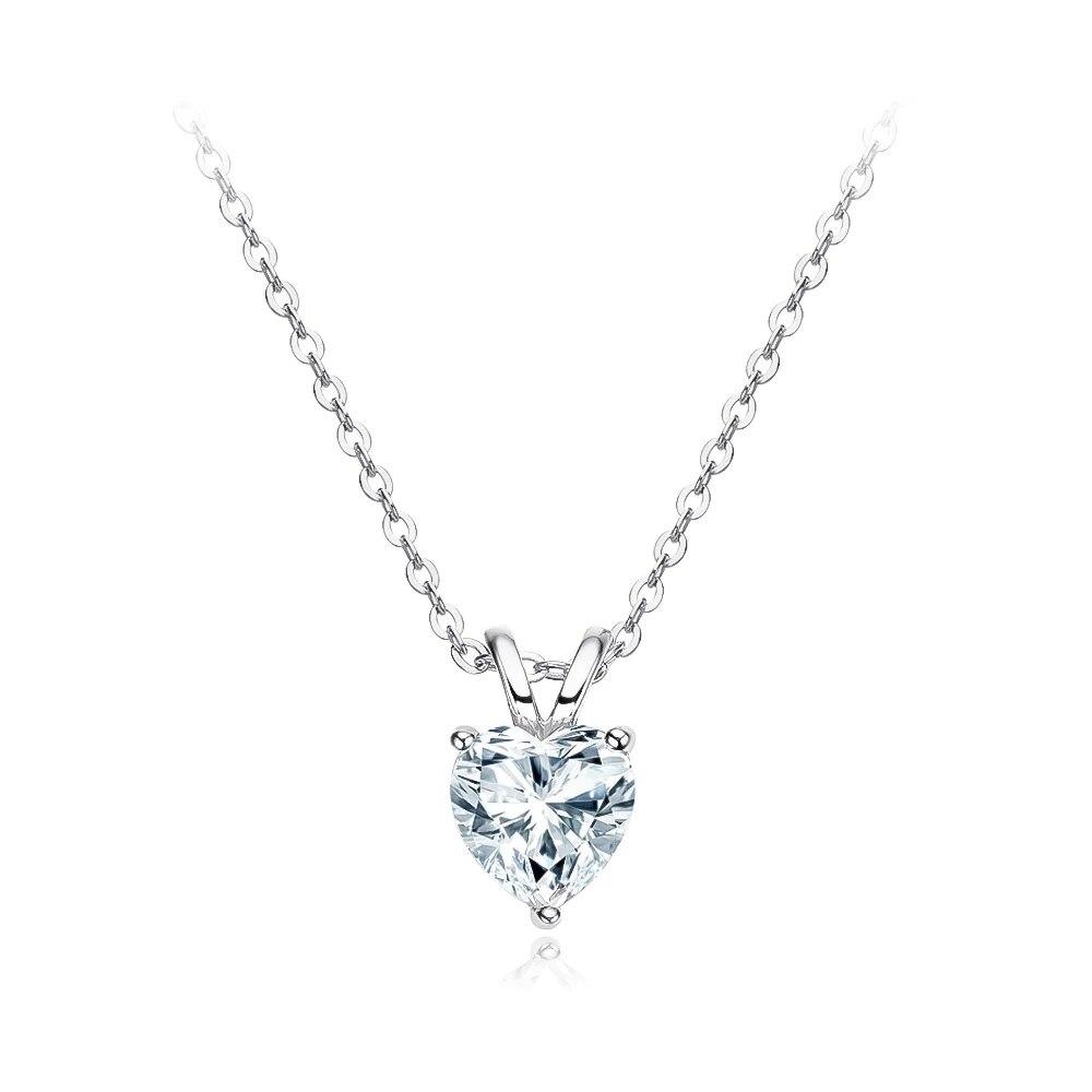 D Цвет 1CT Сердце Огранки Муассанит Ожерелье Подвеска Для Женщин S925 Серебро Сверкающее Лабораторное Бриллиантовое Кольцо На Шею Романтические Ювелирные Изделия