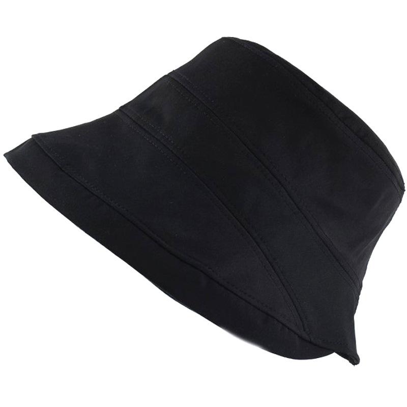 New four seasons sunshade bucket hat women's solid color cloth hat foldable vacation casual hat basin hat
