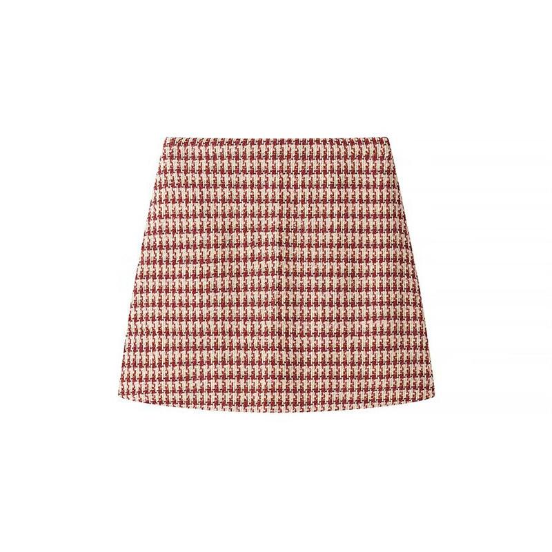 European & American Style Women s Plaid Jacket & Skirt Set S