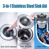 Well Sealed 3 In 1 Sink Aid Stainless Steel Sink Drain Strainer Basket  Utility Sink