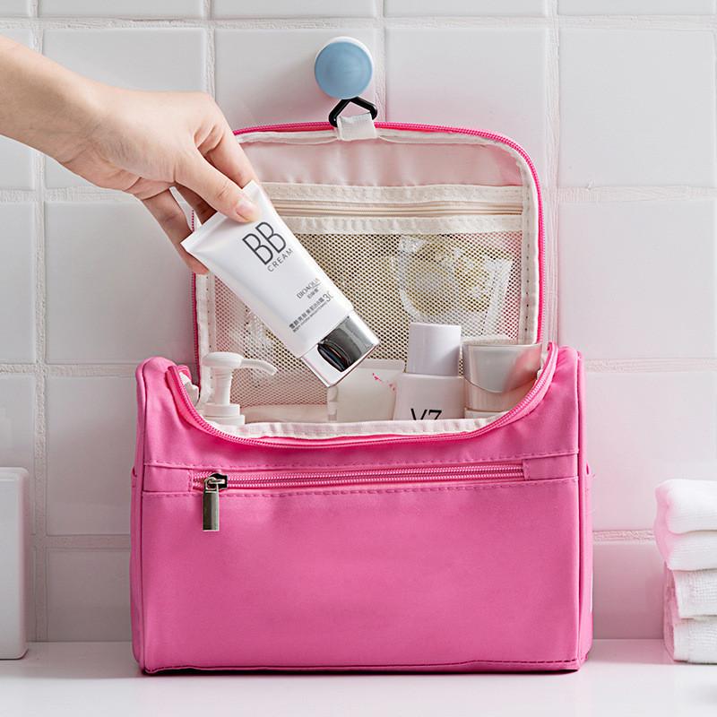 Travel Makeup Bag With Large Capacity And Waterproof Oxford Fabric For Cosmetics And Toiletries