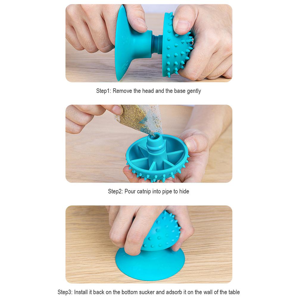 Suction Cup Cat Scratch Tickle Cat Comb Soft Wall Corner Massage Combs Scratcher Massage Brush for Long & Short Fur Kitten Cats