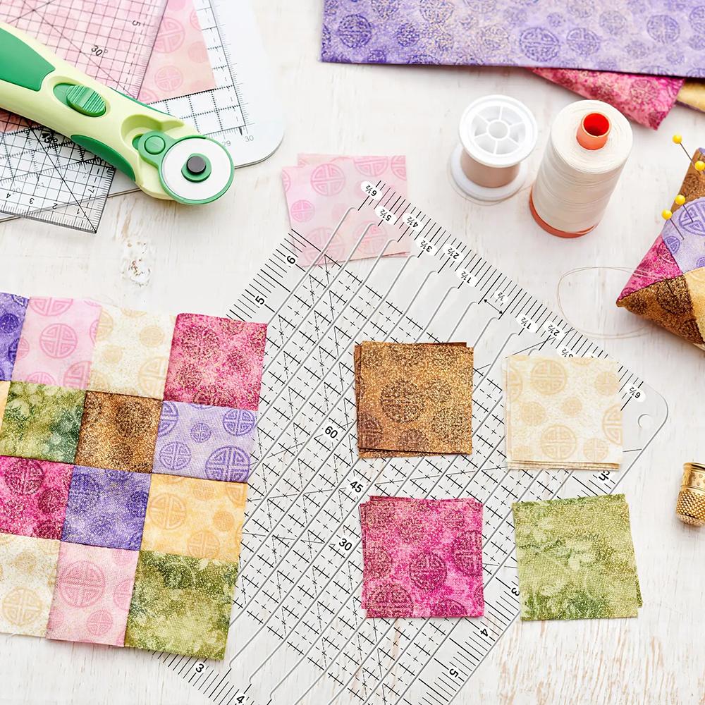 1pc DIY Sewing Pattern Ruler, Acrylic Irregular Patchwork Ruler, Quilting Template, Multifunction Transparent Splicing Ruler
