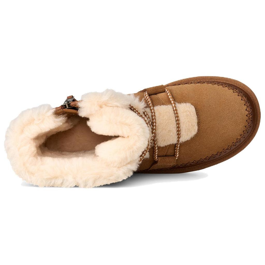 UGG Classic Novelty Cow Split Leather Short Snow Boots Women's Chestnut 1174574-CHE
