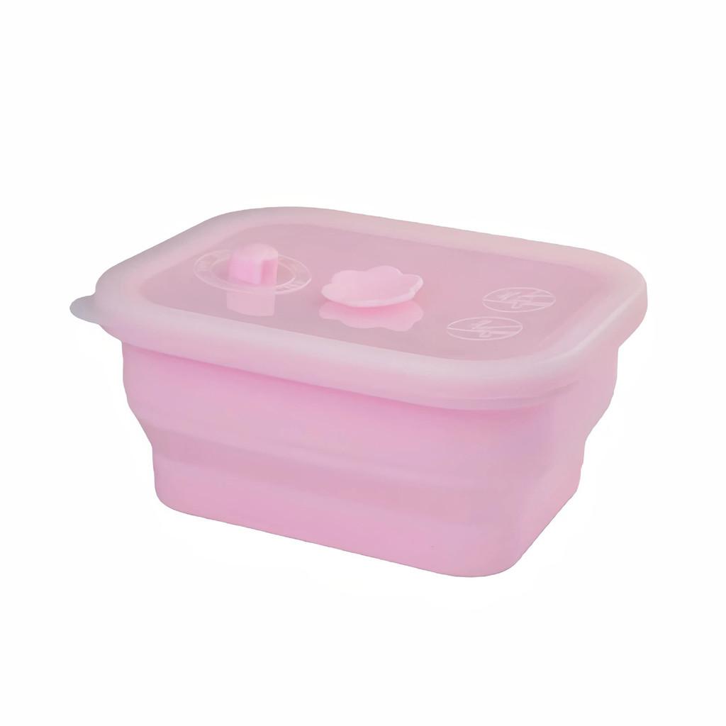Silicone Food Storage Container With Foldable Design For Refrigerator Organization And Freshness