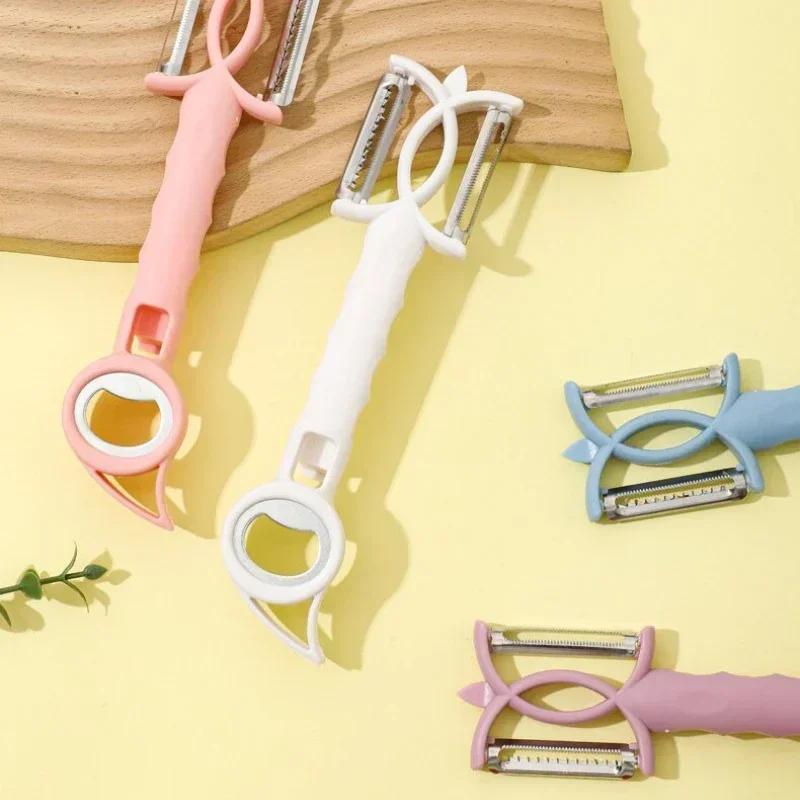 7 In 1 Multifunctional Can Beer Bottle Opener Cartoon Cat Bottle Opener Creative Stainless Steel Bar Kitchen Tool Gadget