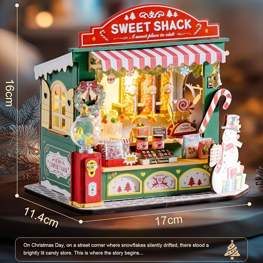 ROBOTIME Rolife 3D Puzzles Christmas Candy Stand DIY Miniature House DS043