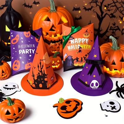 1/20 Stück Halloween Hut-förmige Süßigkeitenbox Geist Hexe Trick or Treat Box Set Partygeschenke Deko Feiertagsgeschenke Verpackungsmaterial