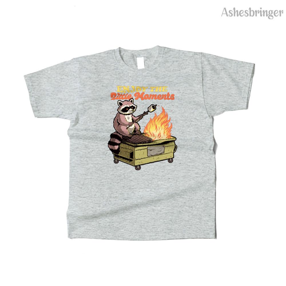 

Mens Cotton Raccoon Dumpster Fire Graphic Funny T Shirt Street Casual Style Tee for Men and Women 4XL