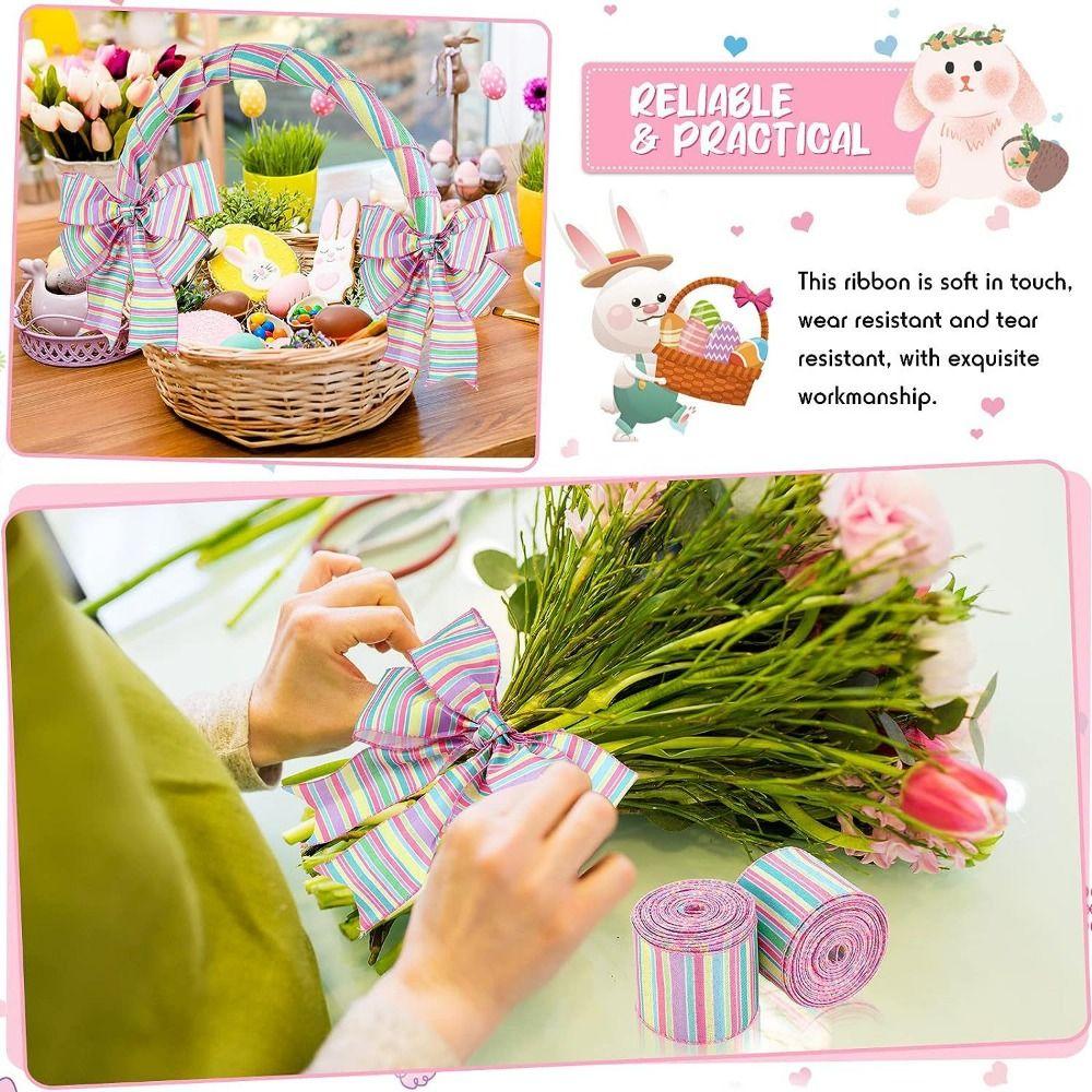 6.3cm 5 Yard Silk Ribbons Accesories Linen-like Gift Packaging Ribbons Flower Package DIY Bowknot Colorful Ribbons