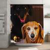 Vibrant Bathing Shower Curtain Adorable Dogs Print Bathroom Decoration Waterproof Fabric Home Accessories Modern Artistic Design