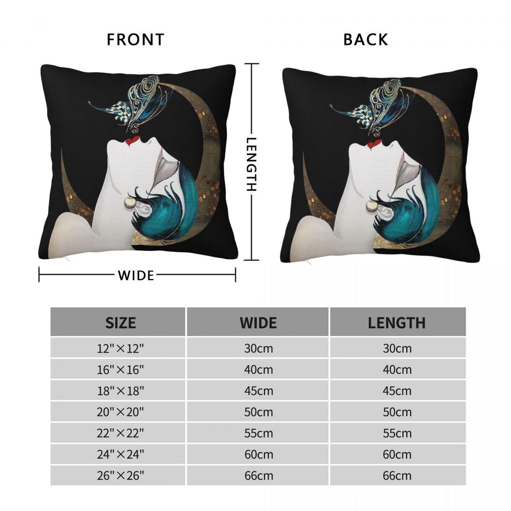 Butterfly Kiss French Flapper Pillowcase Polyester Linen Velvet Pattern Zip Decorative Pillow Case Room Cushion Case