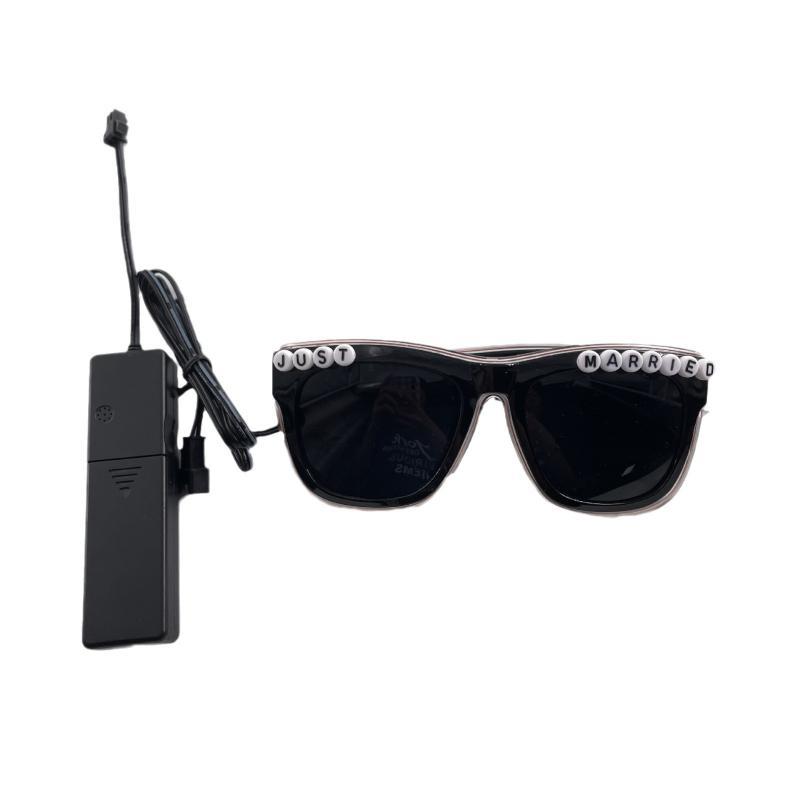 Wireless Led Just Married Glasses Wedding Bridal Shower Favors Glasses Set El Heart Shaped Sunglasses For Lovers Couple