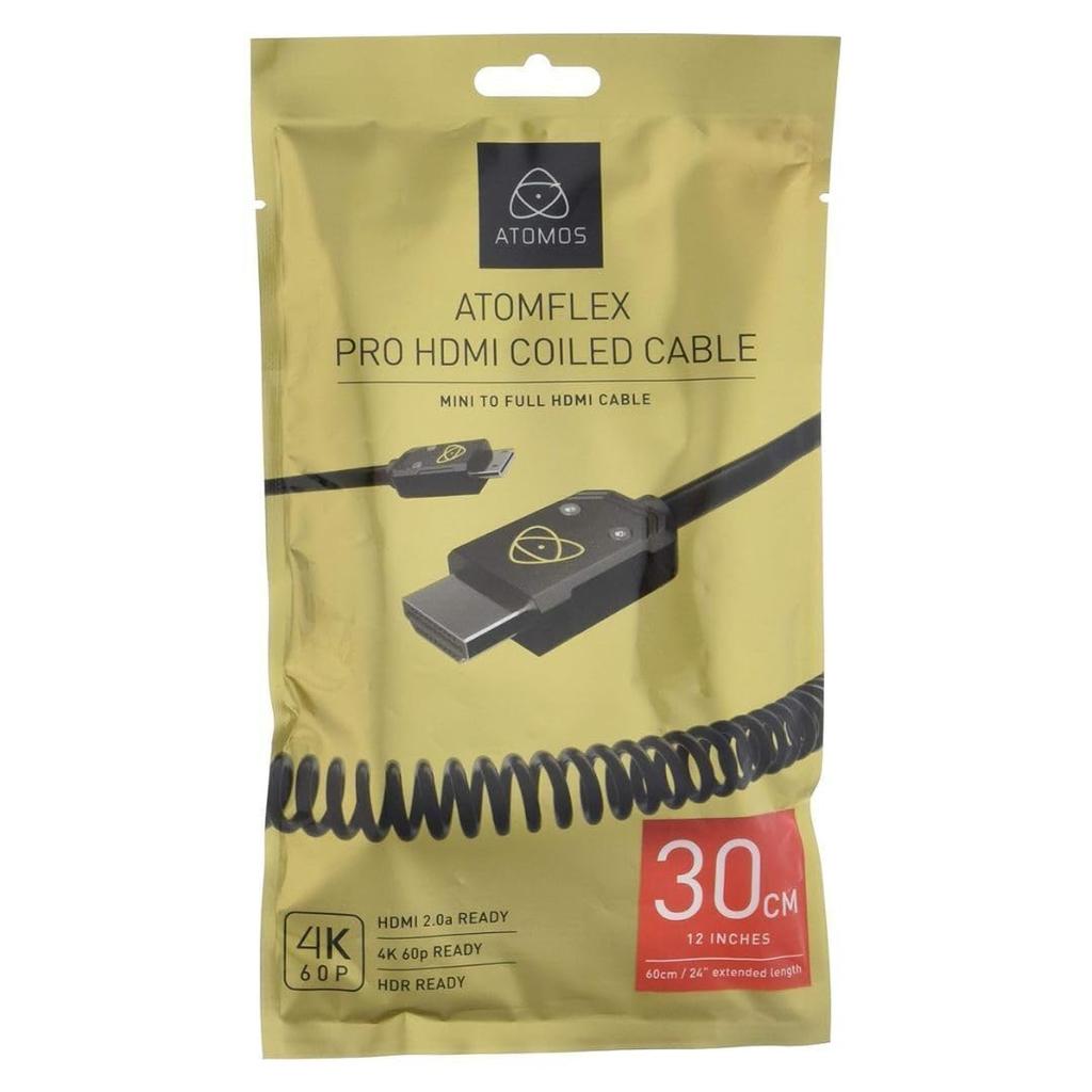 ATOMOS ATOMFLEX PRO HDMI COILED CABLE to Full HDMI Compatible Cable ATOM4K60C3 (Mini 30cm) 2.0