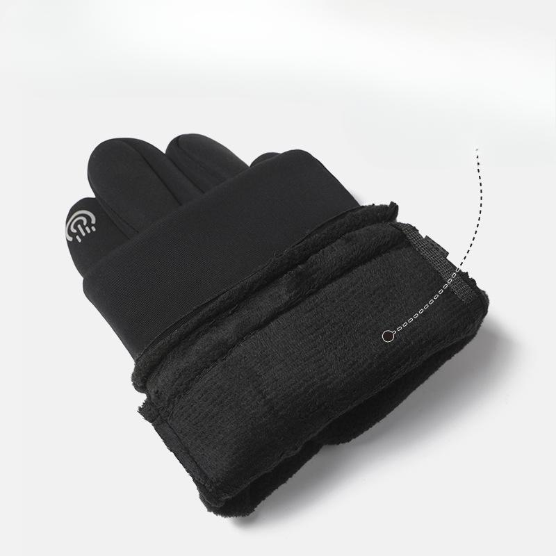 Cycling Gloves Men's Autumn and Winter Outdoor Cycling Sports Anti slip Touch Screen Thickened Fishing Express Delivery Takeaway Two Finger Gloves