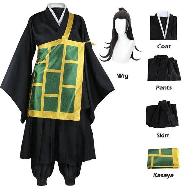 Jujutsu Kaisen Geto Suguru Cosplay Costume Black Kimono School Uniform with Studs Halloween Costume for Women and Men