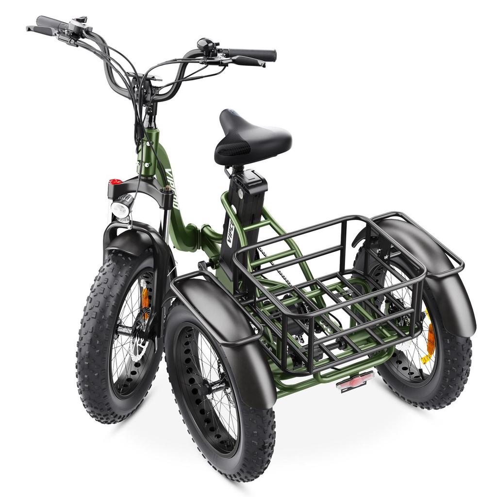 VIPCOO VC-ET1 Thricycle Cargo E-bike 20 INCH Fat Tires 48V20AH Battery 48V20AH Battery 750W Motor Outdoor Riding  Electric Bicycle With Rear Frame