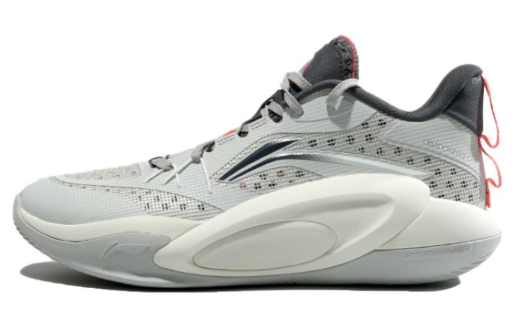 Li Ning Men's Gray Cushioning, Wear Resistant Low Top Basketball Shoes Abps047-3 Cm