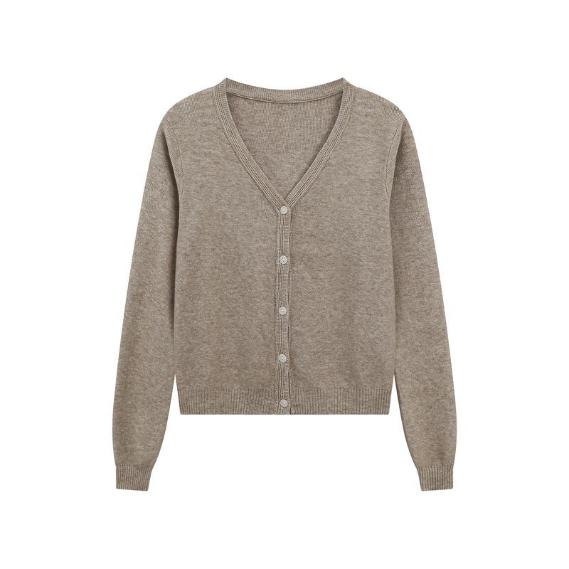 Lazy Wind Collar Soft Waxy Sweater Women's Spring and Autumn New Outer Long-sleeved Top Knitted Jacket Cardigan