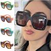 Fashion Sun Glasses Women Retro Anti-UV Spectacles Square Eyeglasses Patchwork Frame Google Personality Wide Sided Sunglasses