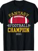 Fantasy Football Champion 2021 TShirt Plus Size Retro Casual Round Neck Printed T-shirt Unisex, PLUS SIZE