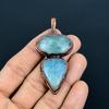 Aquamarine Copper Electroformed Pendant, Handmade Gemstone Pendant Jewelry, Gifts For Wife Brand New Pendant