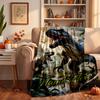 Fierce Dinosaur Custom Flannel Blankets Soft Warm Cozy Throws for Home Decor Holiday Gifts