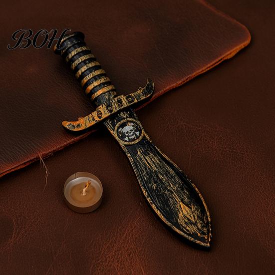 Lightweight Safe Toy Halloween Plastic Fake Knife, Retro Pirate Weapon Prop, Simulation Texture Prop Cosplay Costume for Party, Stage Performance