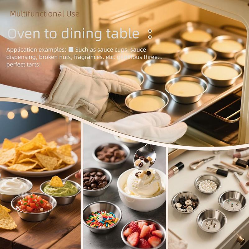 10Pcs Puto Cake Mold Aluminum Alloy Egg Tart Cup Cupcake Kitchen Baking Mold Mini Round Baking Oven Pan Pastry Dessert Mould